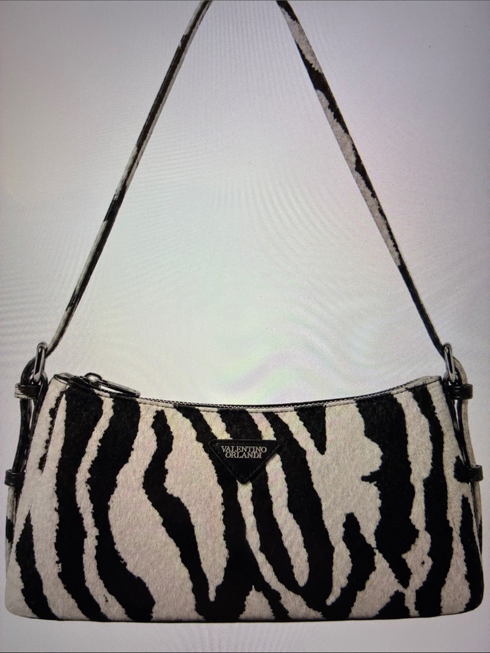 Valentino Garavani Black and White Zebra Shoulder Bag